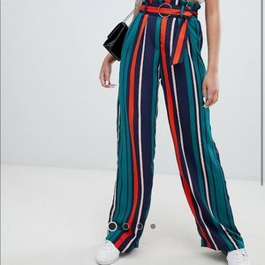 Striped Pants with Belt
